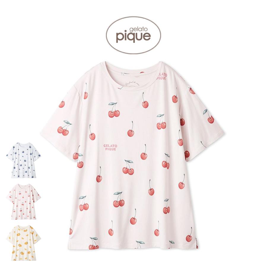 gelato pique（ジェラートピケ） 接触冷感 フルーツ3柄Tシャツ