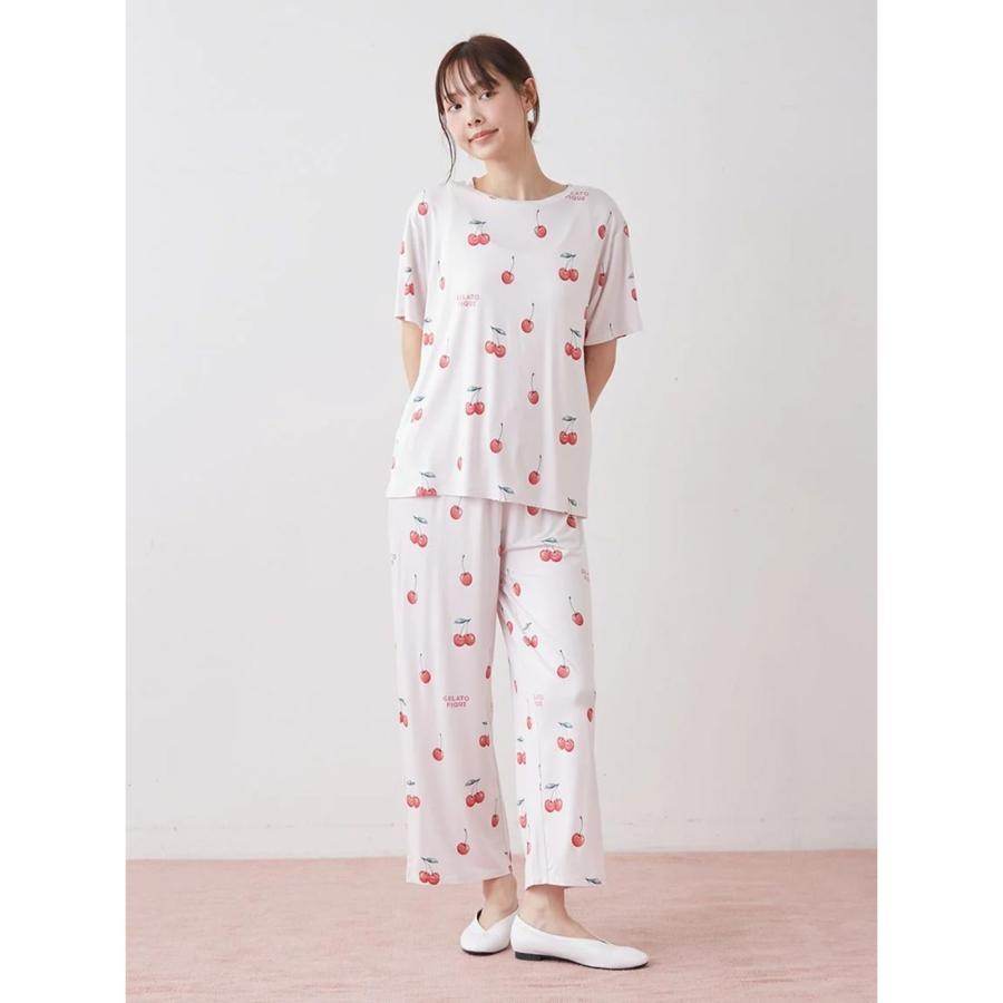 gelato pique（ジェラートピケ） 接触冷感 フルーツ3柄Tシャツ&ロング