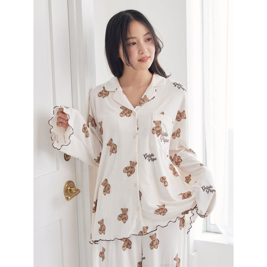 【未使用】gelato pique ウォッシング ベア柄 パジャマ 上下セット gelato pique（ジェラートピケ） ベア柄シャツ pwct264325 ジェラピケ