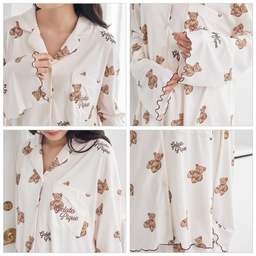 gelato pique（ジェラートピケ） ベア柄シャツ pwct264325 ジェラピケ