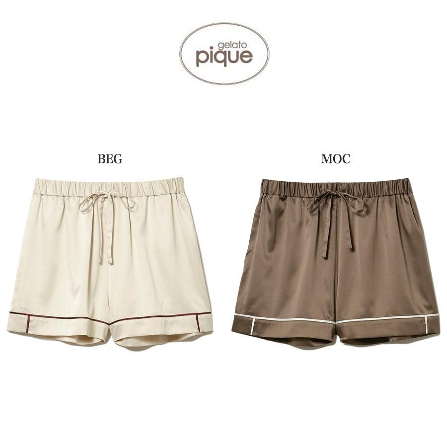Gelato Pique ジェラートピケ ルームウェア 通販 パイピングサテンショートパンツ Pwfp ジェラピケ 22春 22ss レディース ルームウェアー セレクトショップムー 通販 Paypayモール