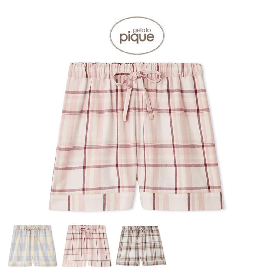 【新品・未使用】ジェラピケ　トレンドチェック柄シャツ・ショートパンツ　上下セット gelato pique（ジェラートピケ） トレンドチェック柄ショートパンツ