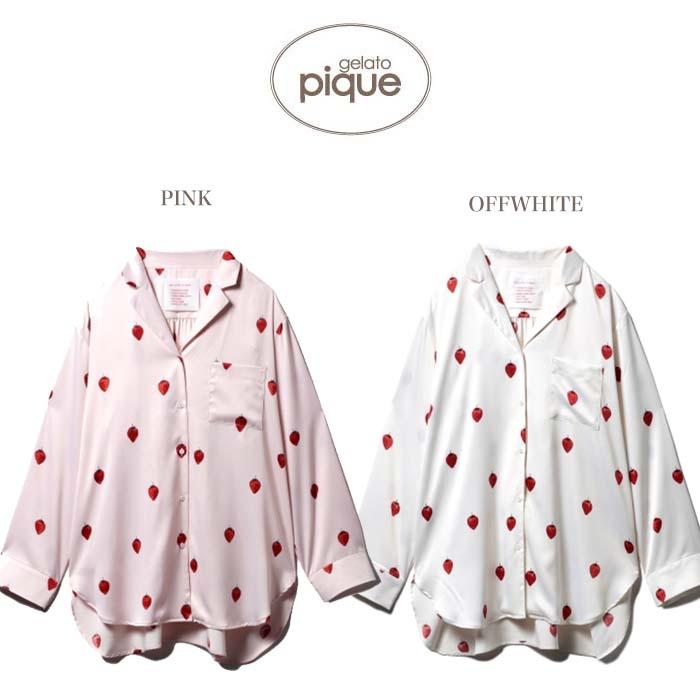 Gelato Pique ジェラートピケ 通販 Pariya イチゴサテンシャツ Pwft4219 レディース 秋冬 パジャマ ギフト プレゼント 贈り物 ラッピング Pwft4219 セレクトショップムー 通販 Yahoo ショッピング