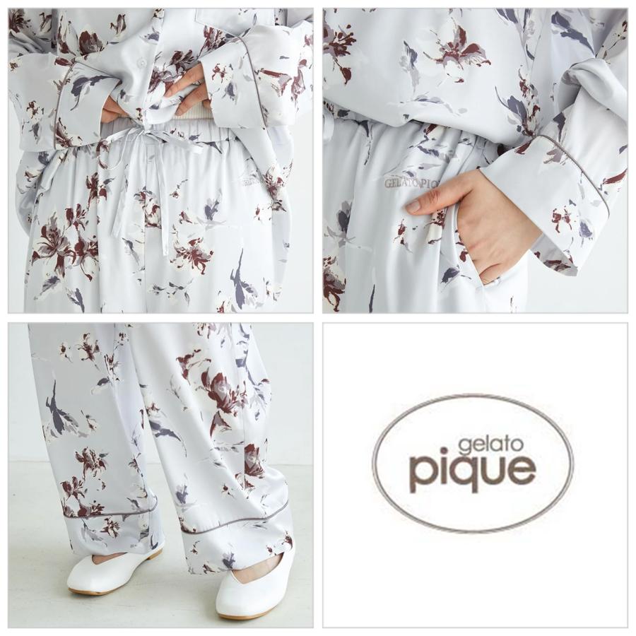 gelato pique ジェラートピケ 母の日 花柄サテンパイピング gelato pique ジェラートピケ 母の日 花柄サテンパイピング