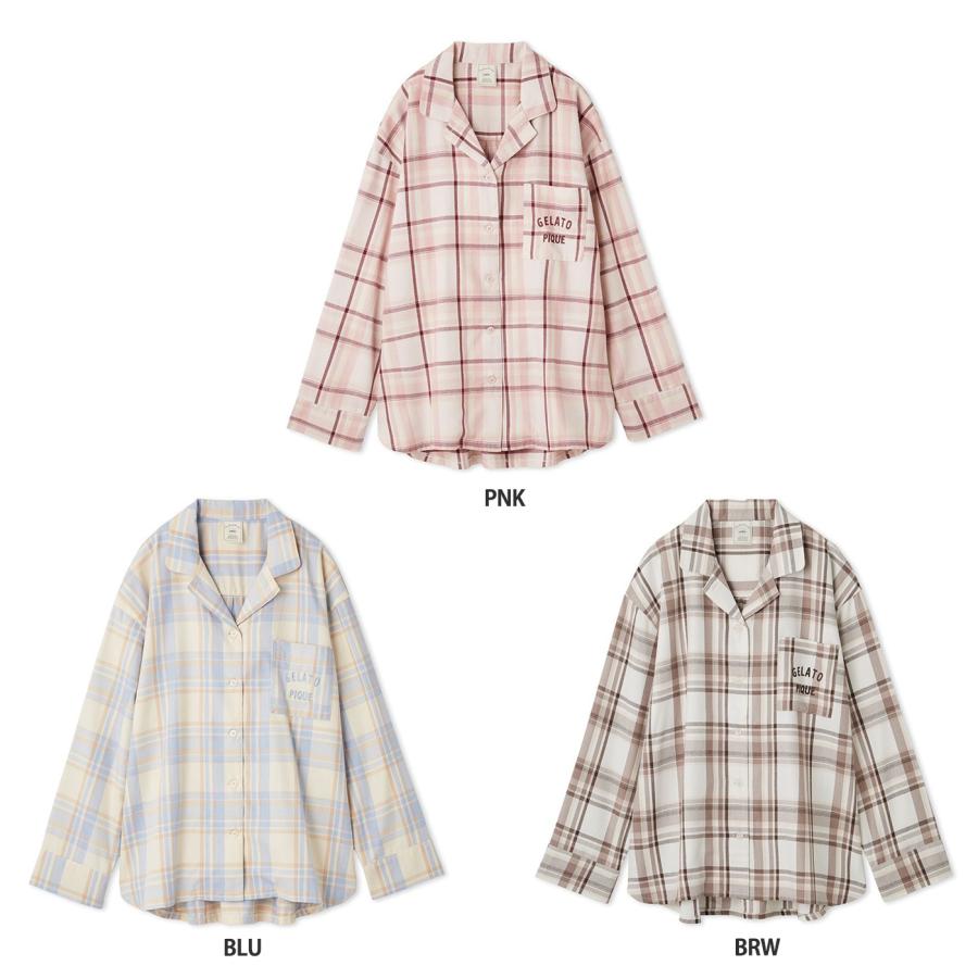 ジェラートピケ　チェック柄　上下セット　新品未使用　ジェラピケ gelato pique ジェラートピケ トレンドチェック柄シャツ