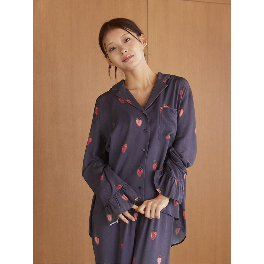 gelato pique（ジェラートピケ） ストロベリー柄ツイルシャツ