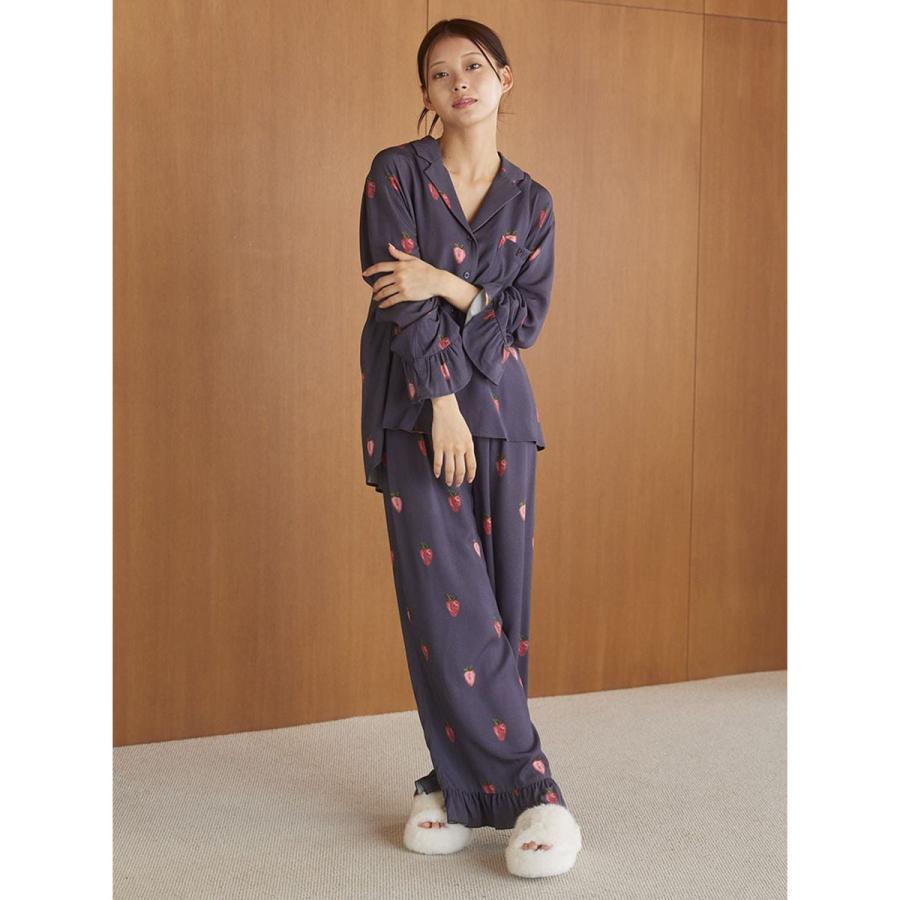 gelato pique（ジェラートピケ） ストロベリー柄ツイルシャツ