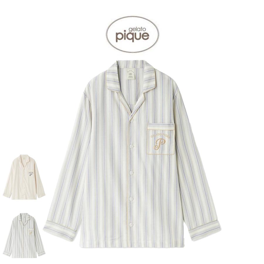 新品未使用 ジェラートピケ ジェラピケ ストライプ パジャマ ルームウェア 上下 gelato pique（ジェラートピケ） 先染めストライプシャツ pwft255300