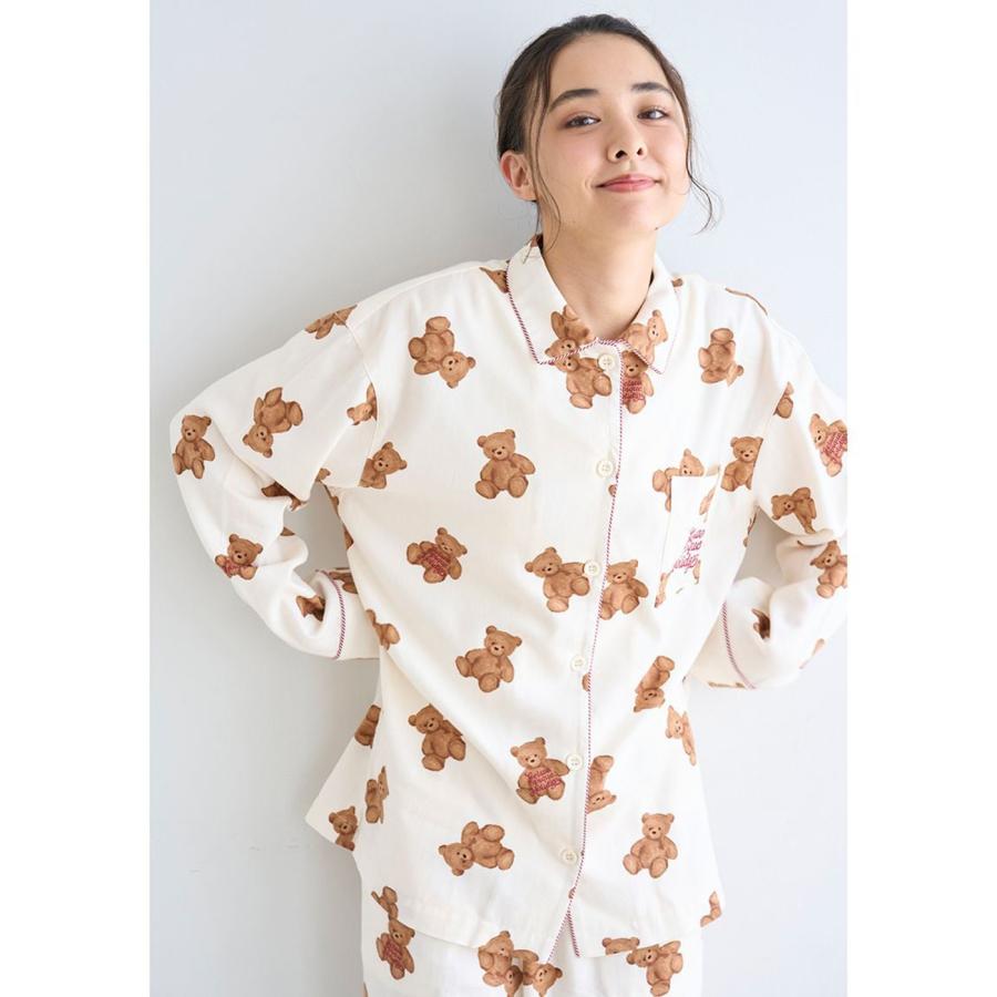 【新品未着用】ジェラートピケ　長袖　ベア柄　ネル　パジャマ　上下セット gelato pique（ジェラートピケ） オム HOLIDAY ベア柄ネルシャツ