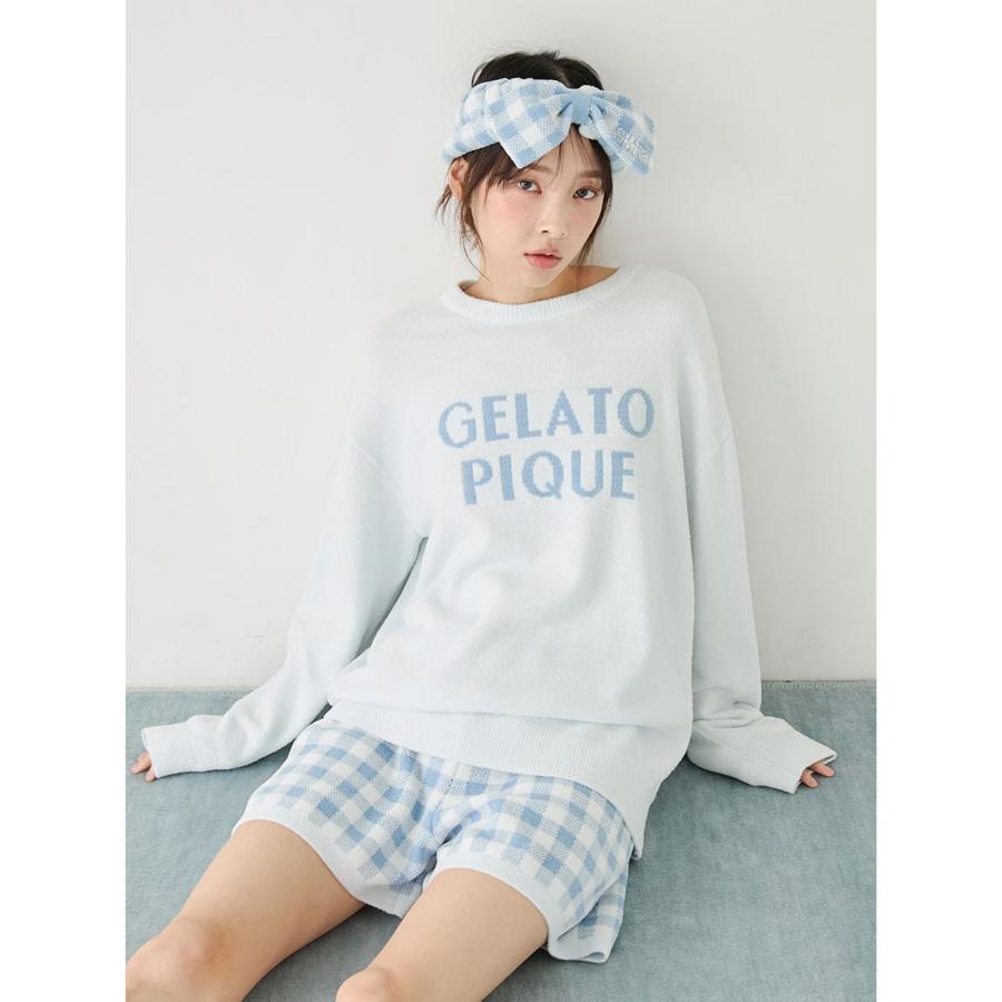 【c】ジェラートピケホワイトタイガー上下セット ＋ヘアバンド gelato pique（ジェラートピケ） WhiteDay チェック柄ヘアバンド