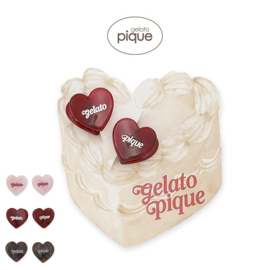 gelato pique（ジェラートピケ） ハートミニヘアクリップ2点セット