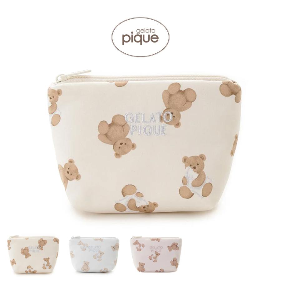 gelato pique（ジェラートピケ） WhiteDay ベア総柄ティッシュポーチ