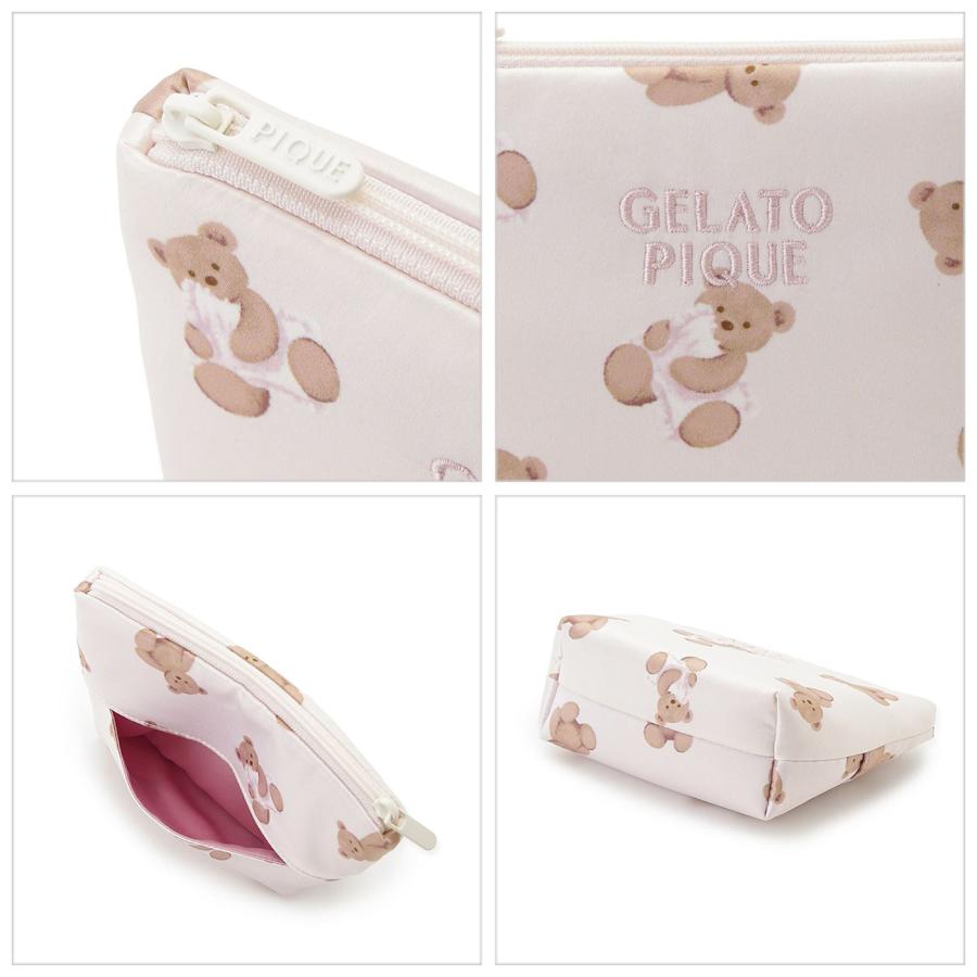 gelato pique（ジェラートピケ） WhiteDay ベア総柄ティッシュポーチ