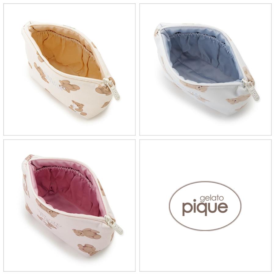 gelato pique（ジェラートピケ） WhiteDay ベア総柄ティッシュポーチ
