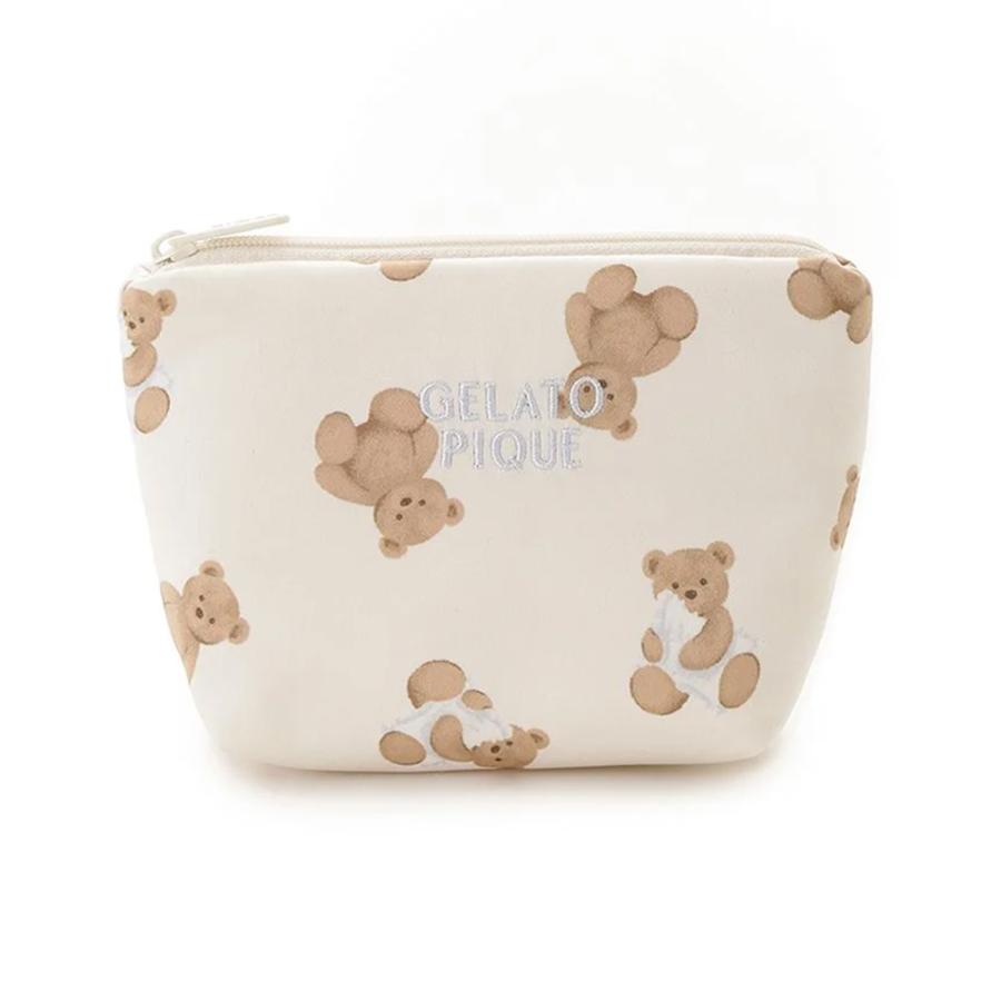 gelato pique（ジェラートピケ） WhiteDay ベア総柄ティッシュポーチ