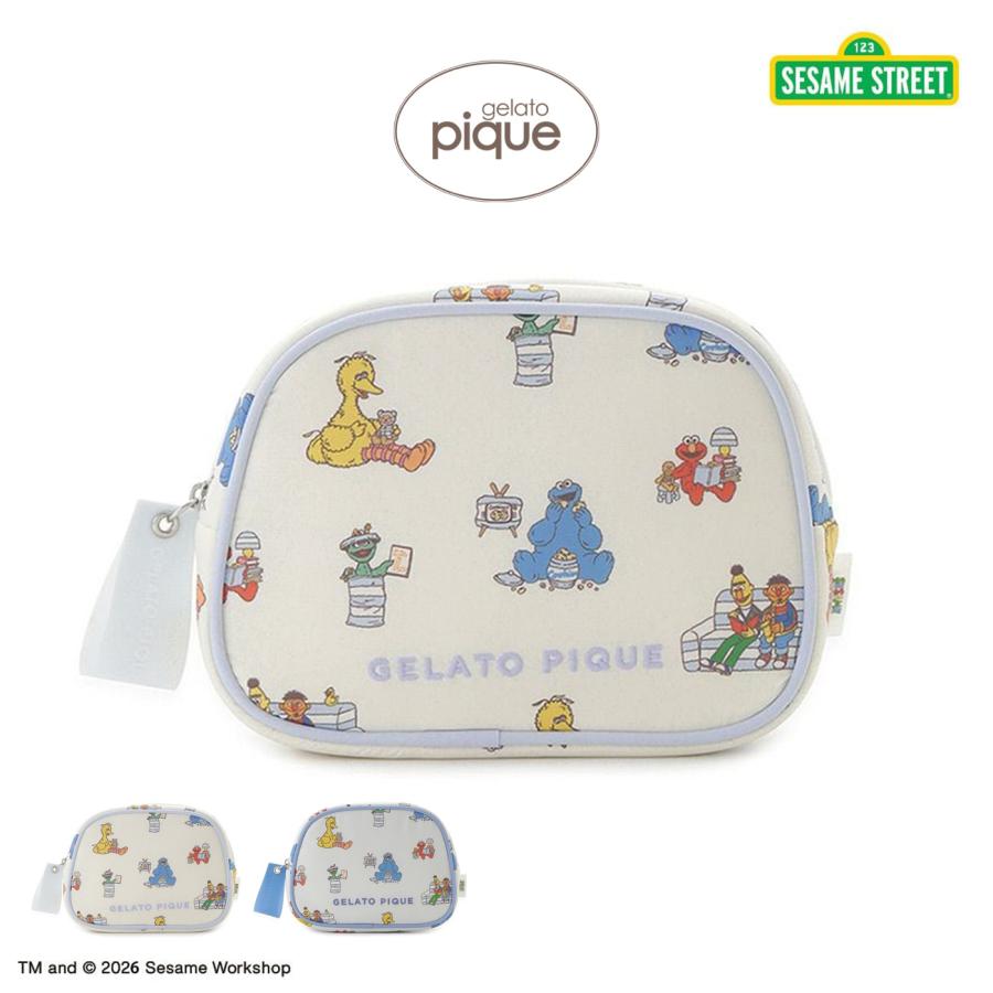 gelato pique（ジェラートピケ） SESAME STREET 総柄ポーチ pwgb261662
