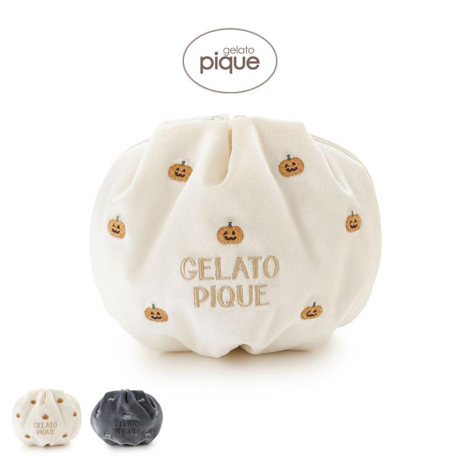 ハンドメイド★1.ハロウィンお買い物セット　エコバッグ　ポーチ　ケース gelato pique（ジェラートピケ） ハロウィン モチーフ刺繍ポーチ