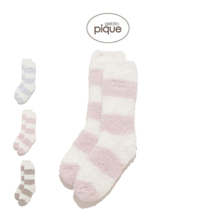 gelato pique ジェラート2ボーダーブランケット＋ルームソックスセット gelato pique（ジェラートピケ） ジェラート2ボーダーソックス