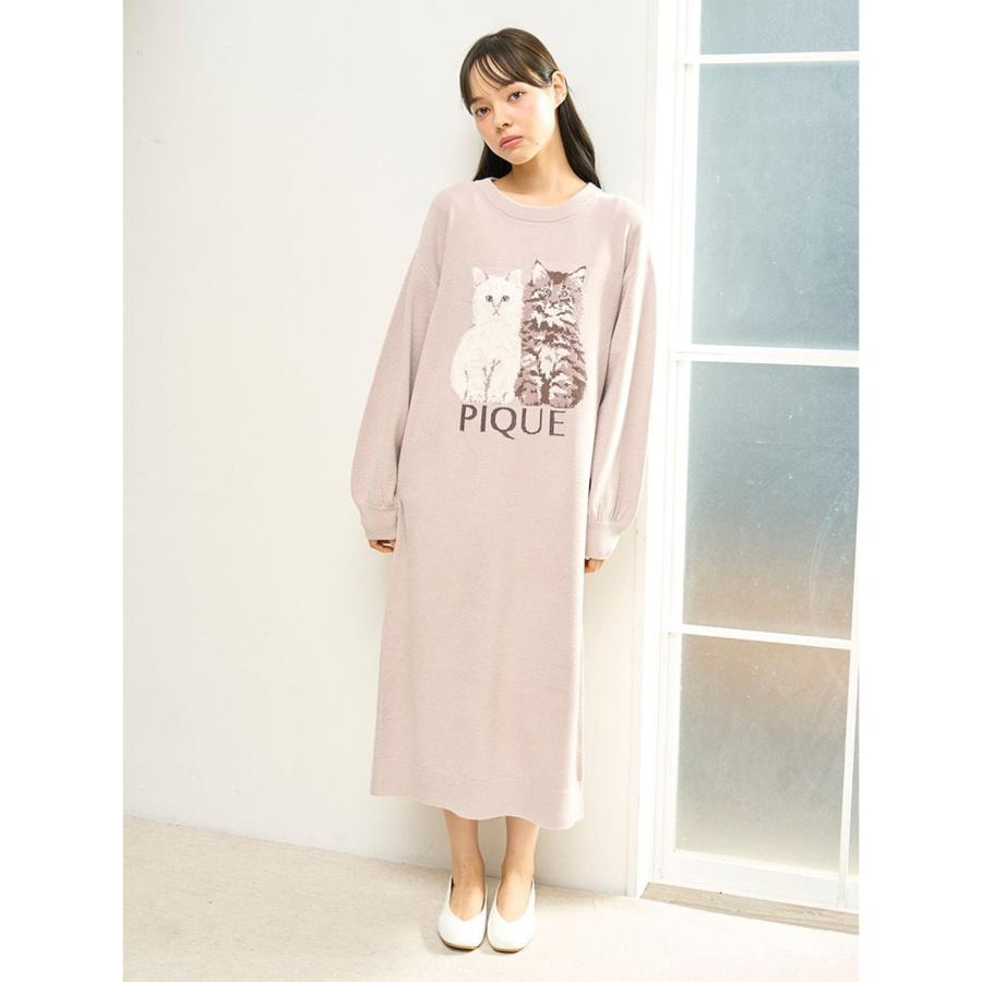 gelato pique（ジェラートピケ） ツインキャットジャガードワンピース