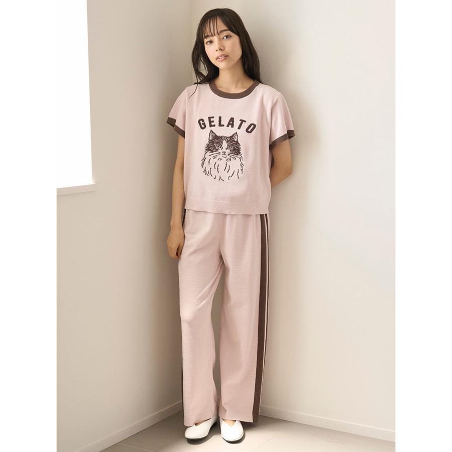 ジェラートピケ　エアモコスムーズィーライン　プルオーバーロングパンツ　上下セット gelato pique ジェラートピケ エアリーモコラインロングパンツ