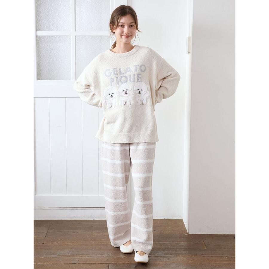 gelato pique ジェラートピケ モチーフジャガードボーダーロング