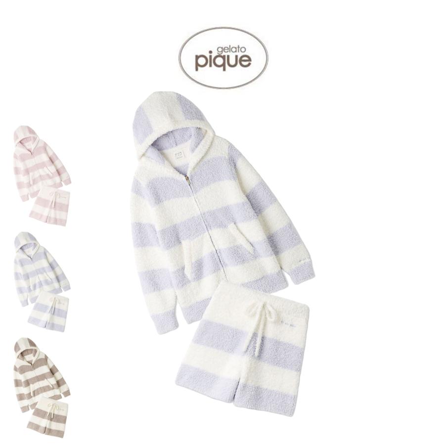 gelato piqueコラボ 2ボーダーフーディー　グレー gelato pique（ジェラートピケ） ジェラート2ボーダーパーカー