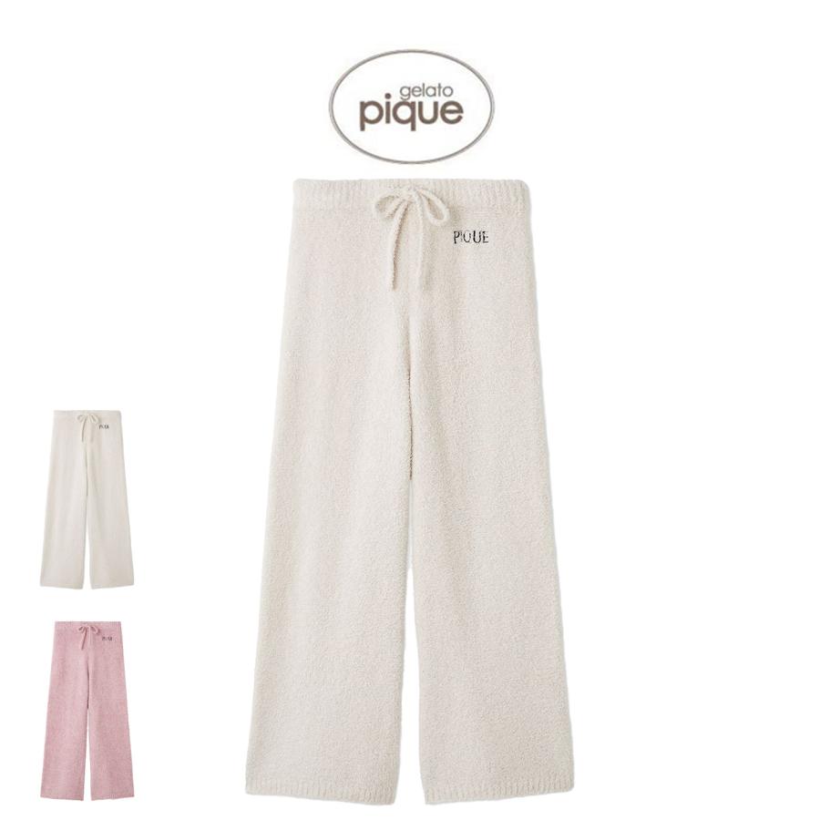 gelato pique（ジェラートピケ） メランジロゴ刺繍ロングパンツ