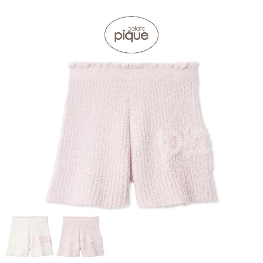 gelato pique（ジェラートピケ） フリルロゴリブフレアショートパンツ