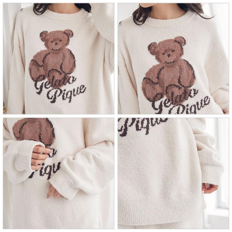 新品未使用　ジェラートピケ【BABY】プルオーバー＆ロングパンツセット(くま) gelato pique（ジェラートピケ） ベビモコベアジャガードプルオーバー