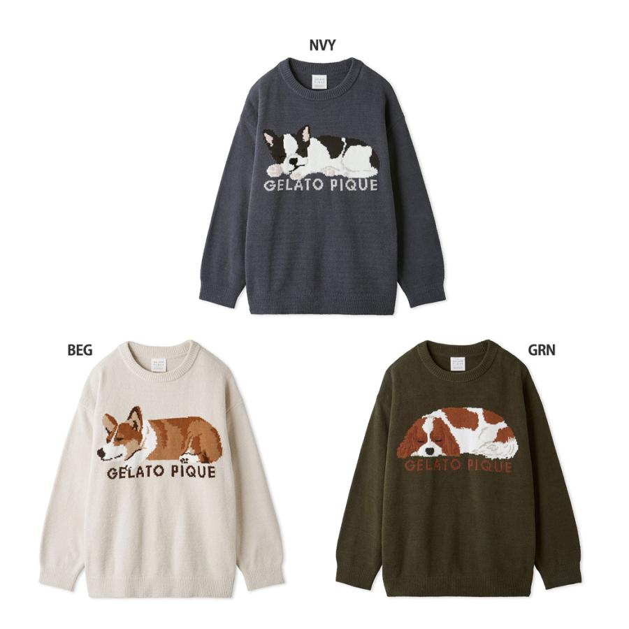 ジェラートピケ SLEEPING DOG ジャガードプルオーバー コーギー