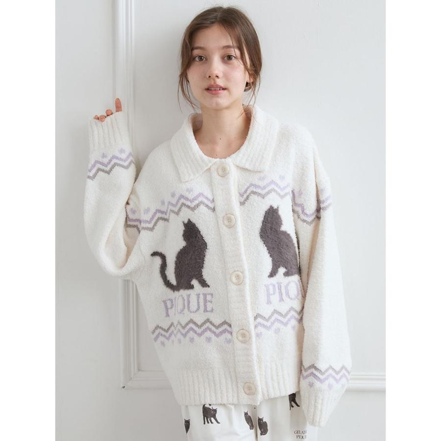 gelato pique ジェラートピケ HALLOWEEN CATジャガード衿付き