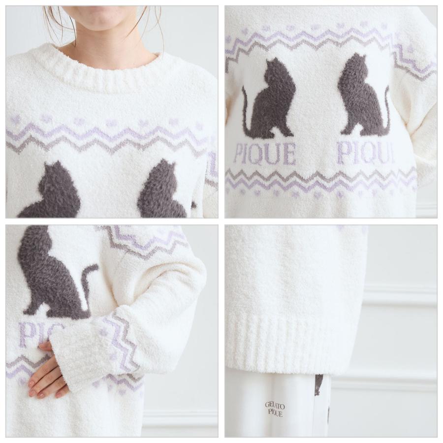 【激レア】ハロウィン ジェラートピケ 白猫 ルームウェア 3点セット ジェラートピケ レディース HALLOWEEN CATジャガードプル