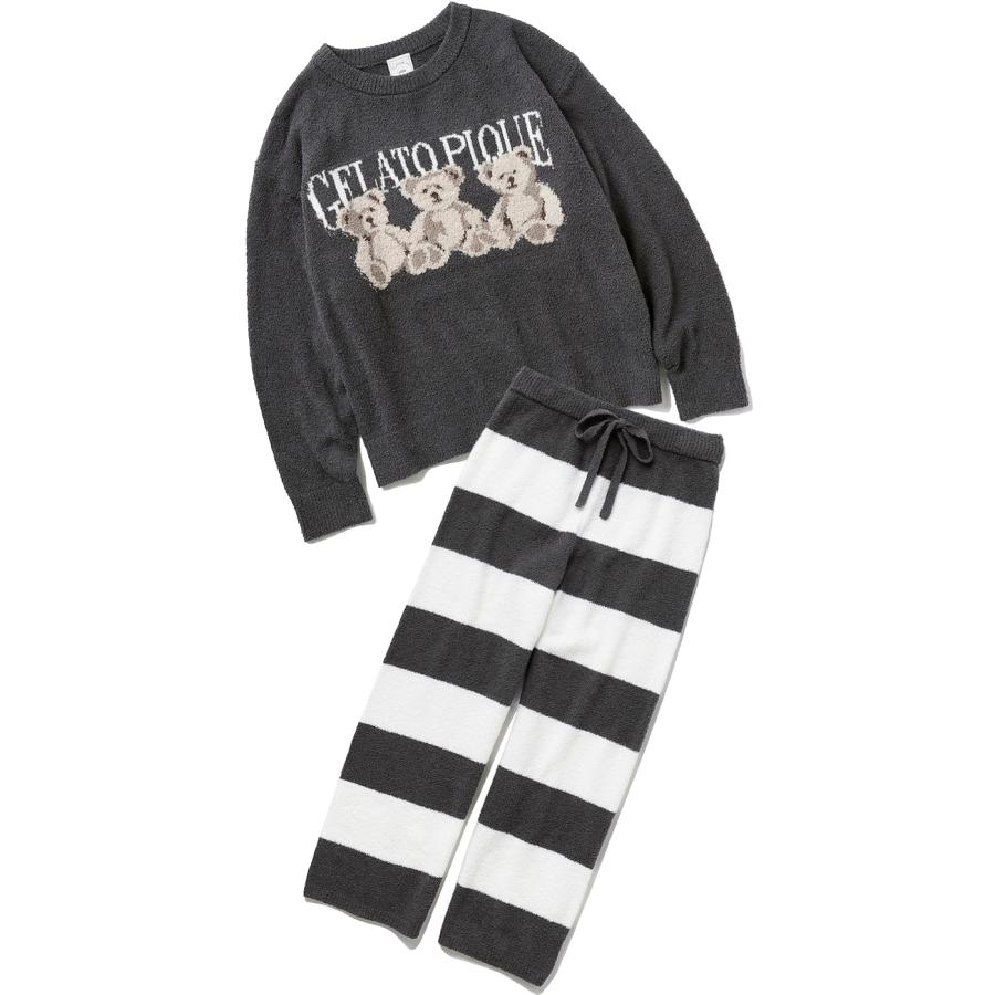 GELATO PIQUE モチーフジャガードプルオーバー&ロングパンツセット　F gelato pique ジェラートピケ モチーフジャガードプルオーバー