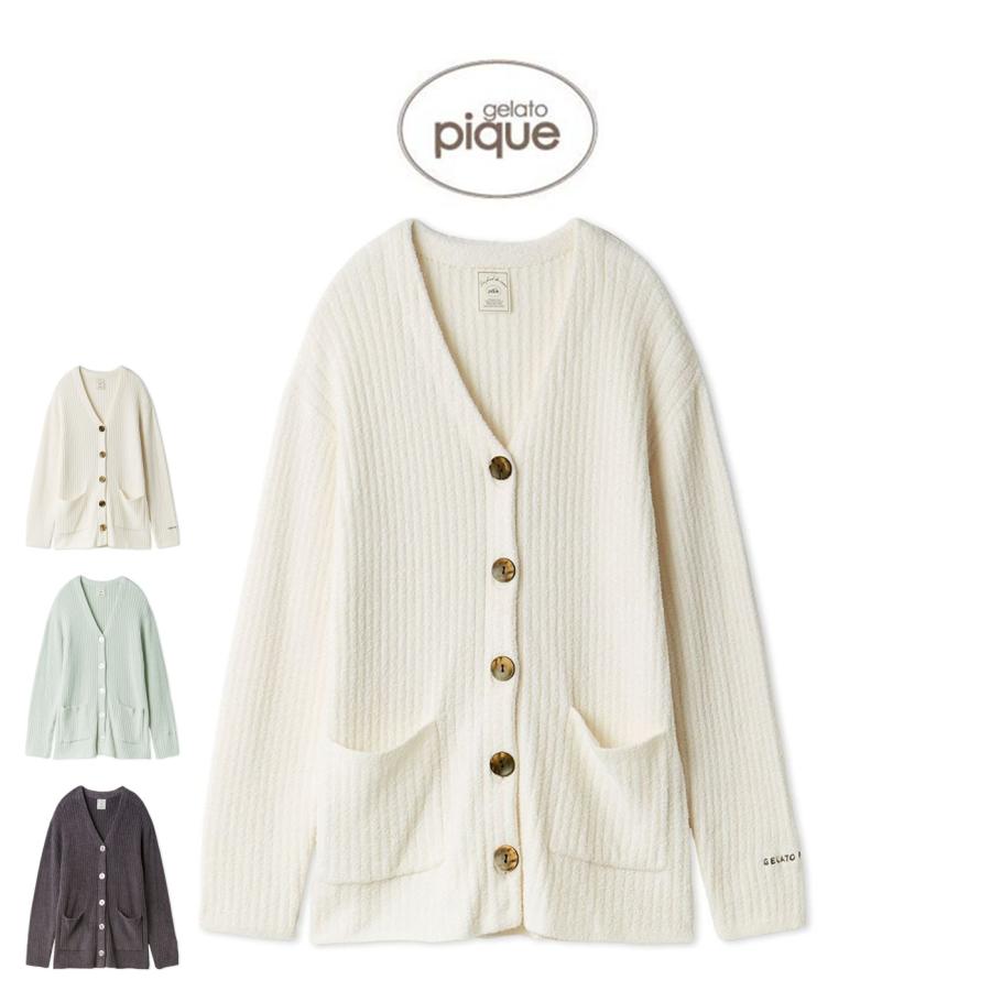 GELATO PIQUE ホワイトカーディガン ジェラートピケ gelato pique フェザーリブカーディガン （オフ