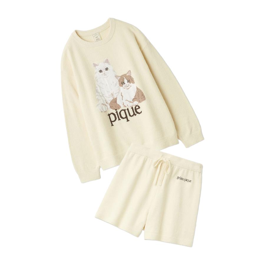 gelato pique（ジェラートピケ） エアリーモコキャットジャガードプル