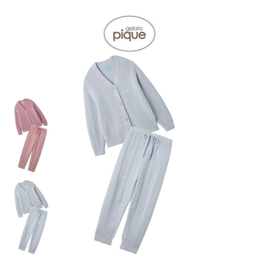 新品未使用★ジェラートピケ　ルームウェア　セットアップ　PWNT241037 gelato pique（ジェラートピケ） Valentine アランカーディガン&ロング