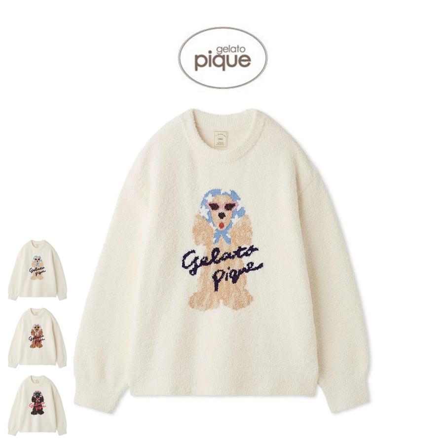 gelato pique（ジェラートピケ） スカーフDOG ジャガードプルオーバー