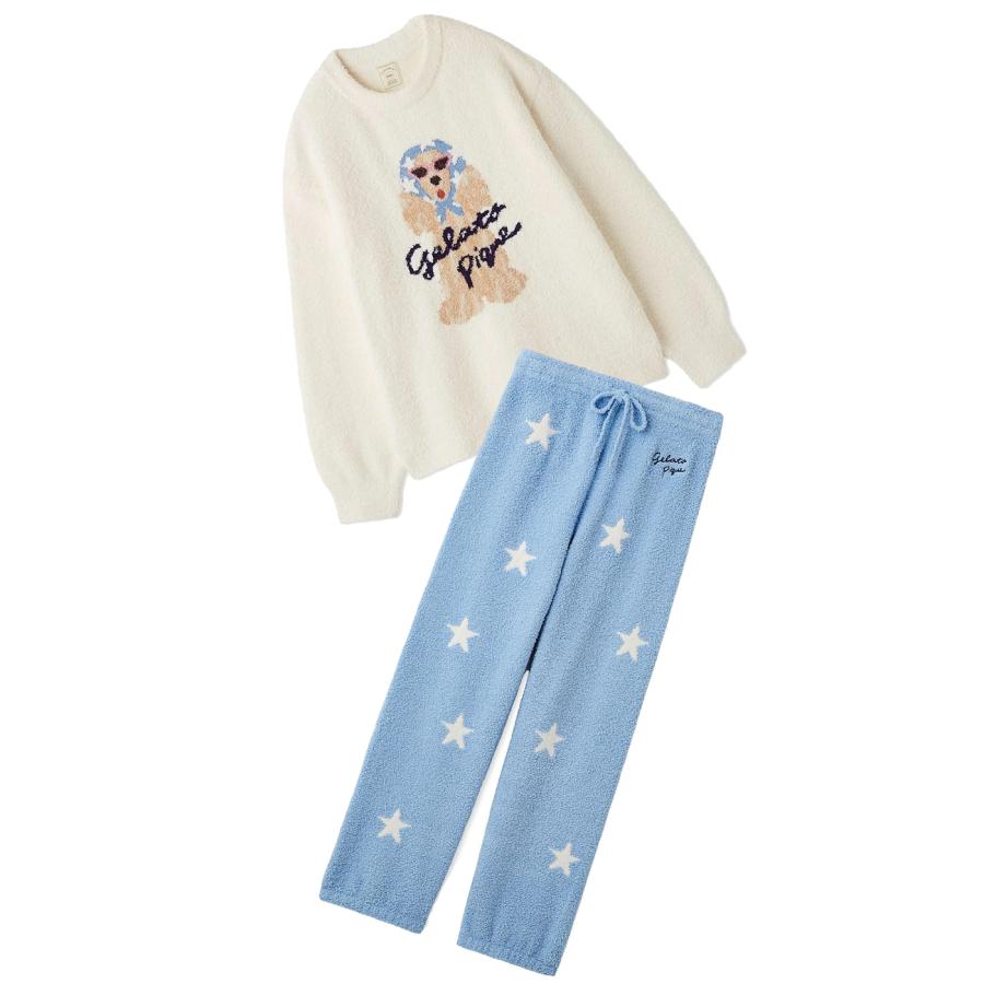 ジェラートピケ シーズージャガードプルオーバー&ロングパンツSET ジェラートピケ gelato pique 【ラッピング済み】シーズージャガード