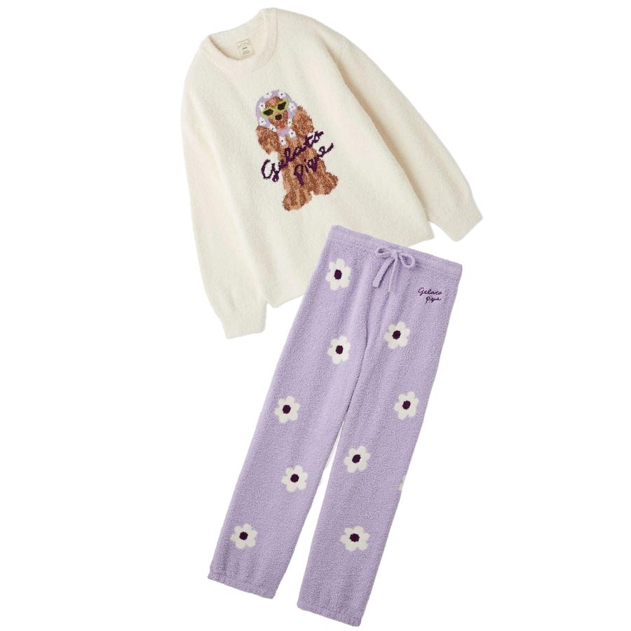 gelato pique（ジェラートピケ） スカーフDOG ジャガードプルオーバー