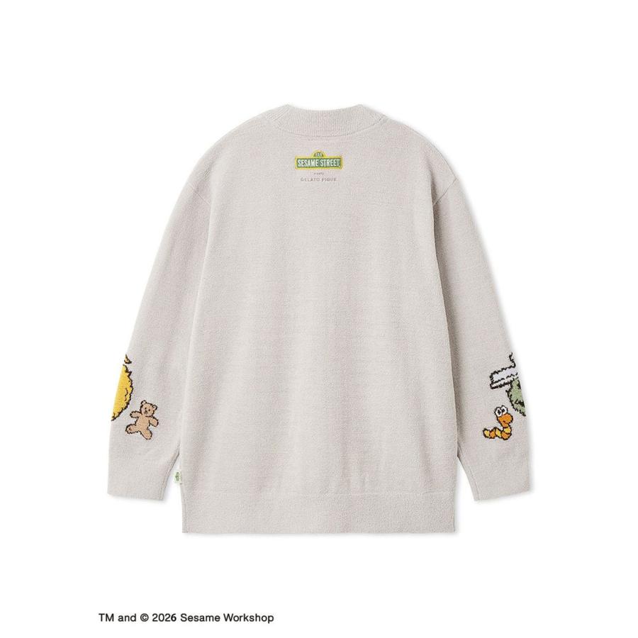 新品 ジェラートピケ セサミストリートカーディガンM〜L 訳あり 新品 ジェラートピケ セサミストリート ジャガード カーディガン M〜L