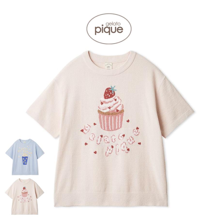 【新品タグ付き】ジェラートピケ モチーフジャガードカップケーキ柄プルオーバー gelato pique（ジェラートピケ） エアリーモコモチーフジャガードプル