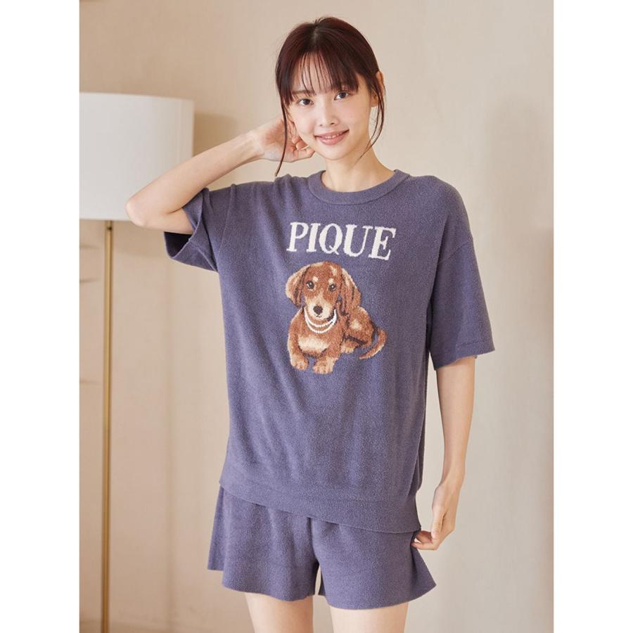 ジェラートピケ ファッションCATS&DOGSジャガードプルオーバー pwnt262033 ジェラピケ パジャマ ルームウェア 部屋着 半袖 犬 猫柄 gelato pique爆買の画像