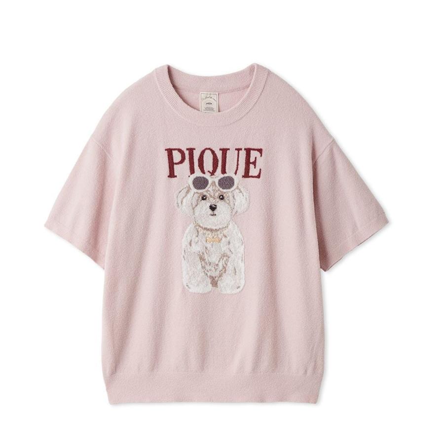 ジェラートピケ ファッションCATS&DOGSジャガードプルオーバー pwnt262033 ジェラピケ パジャマ ルームウェア 部屋着 半袖 犬 猫柄 gelato pique爆買の画像