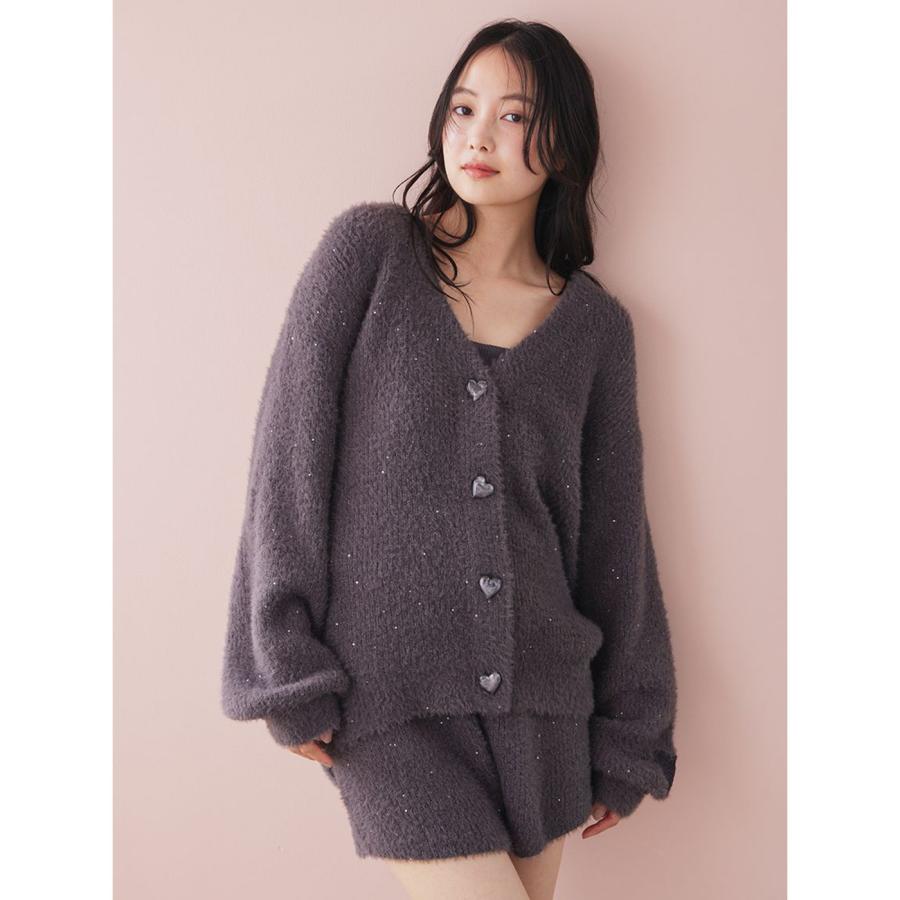 gelato pique（ジェラートピケ） ラメフェザーカーディガン pwnt264099