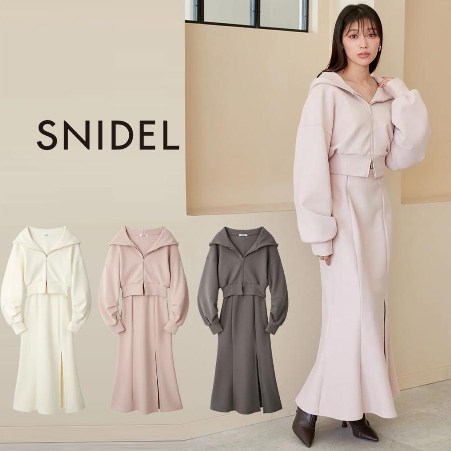 SNIDEL◇セットアップ/O/ポリエステル/GRY/無地/SWCO245027 トップス