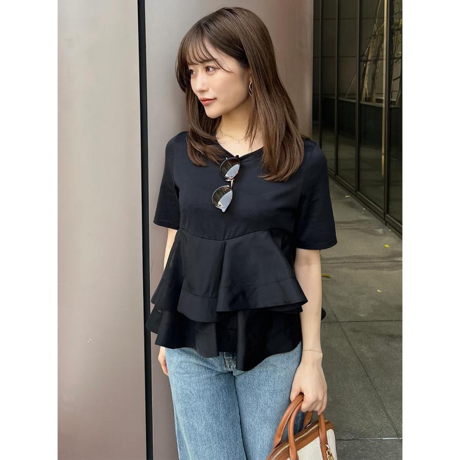 SNIDEL スナイデル　異素材ペプラムTシャツ SNIDEL（スナイデル） 異素材ペプラムTシャツ swct252126 レディース