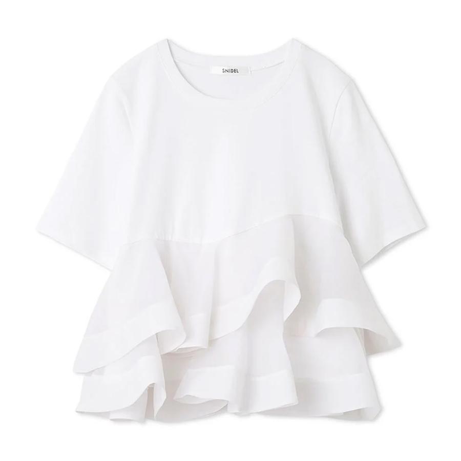 SNIDEL（スナイデル） 異素材ペプラムTシャツ swct252126 レディース