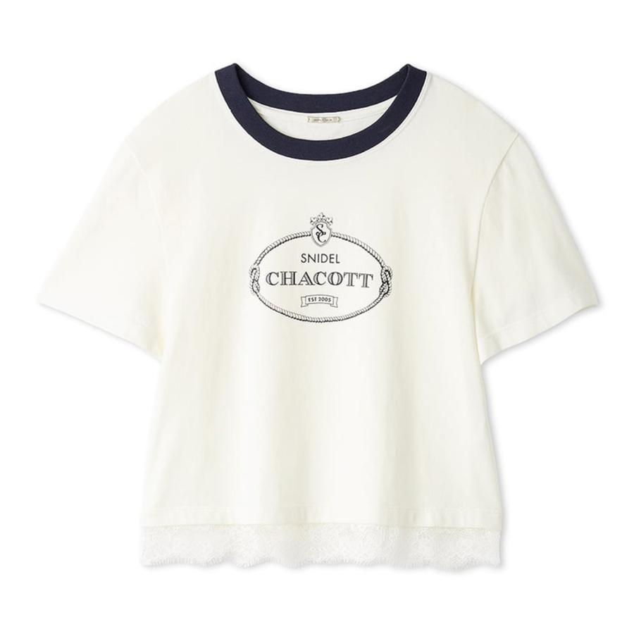 snidel チャコットコラボ　トップス　ホワイト SNIDEL（スナイデル） Chacott コラボレーストリムTシャツ swct261108