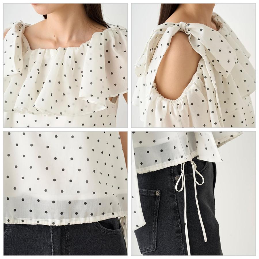 SNIDEL SALE40%OFF ワンショルリボンブラウス swfb244146 SNIDEL SALE40%OFF ワンショルリボンブラウス swfb244146