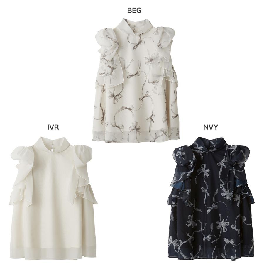 SNIDEL（スナイデル） リボンスリーブオーガンシースルーブラウス